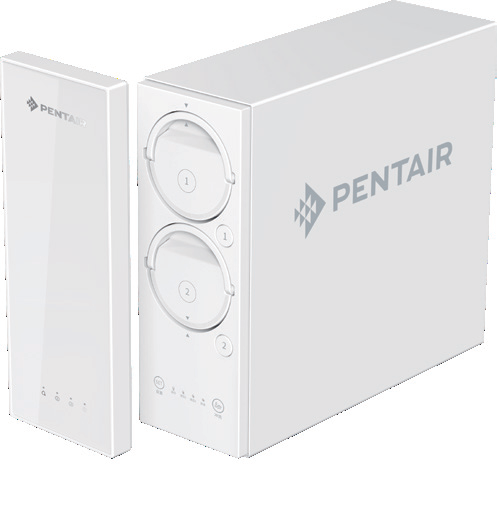 The Pentair ES60 open, cartridges showing