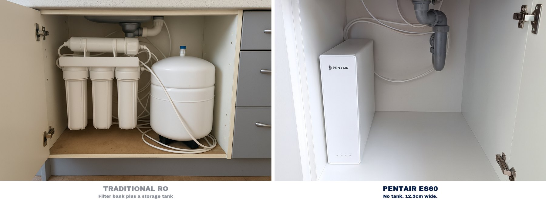 Old tank reverse osmosis next to the slim ES60