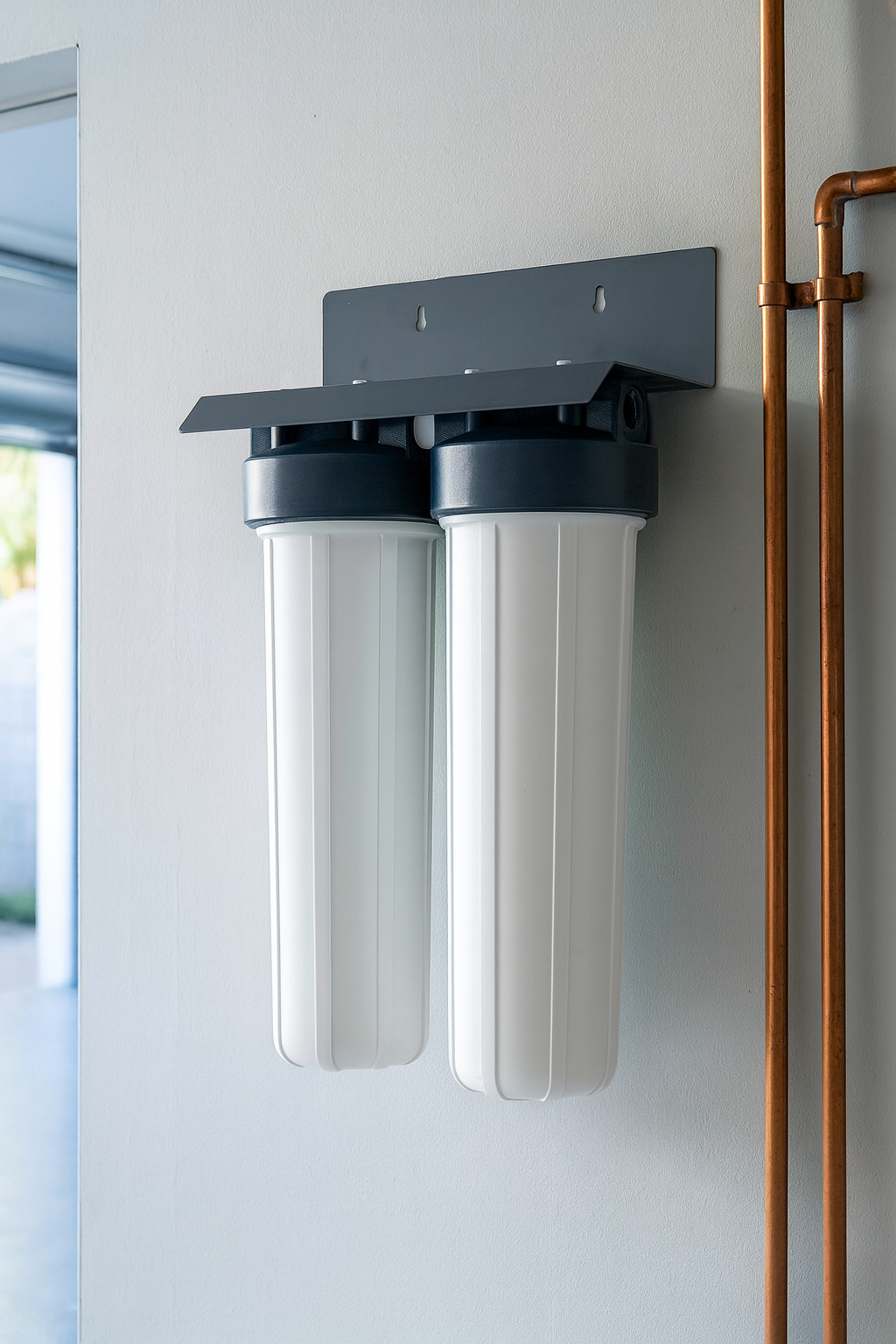 Twin housing system installed at the mains of a New Zealand home