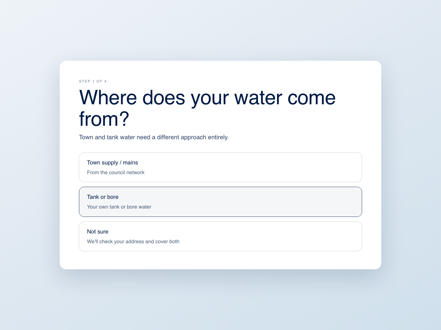 The 30 second water check, first question.